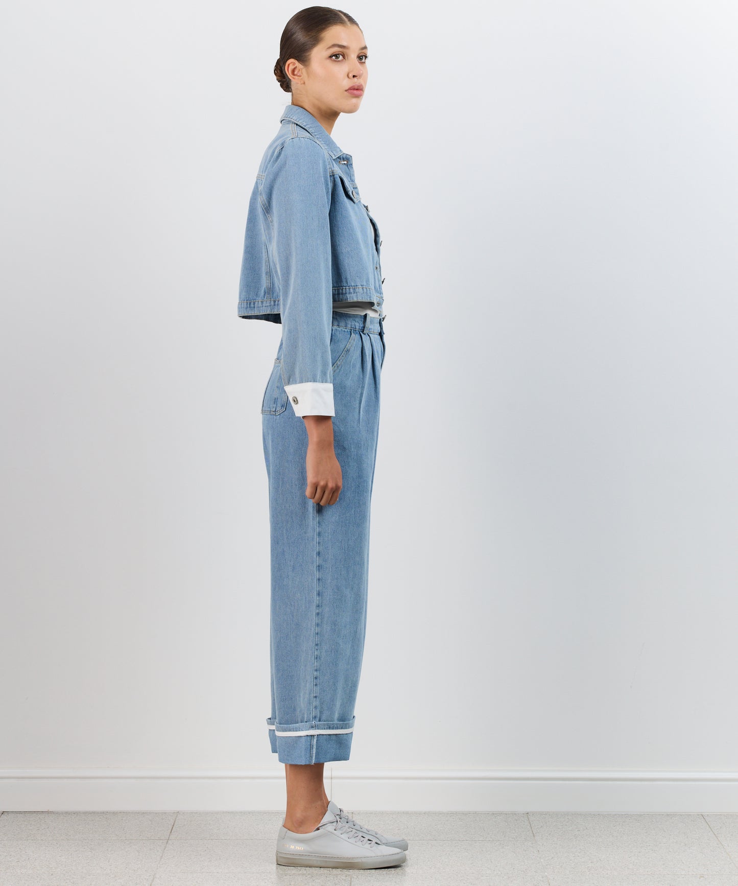 LIANNA SET LIGHT DENIM CROPPED