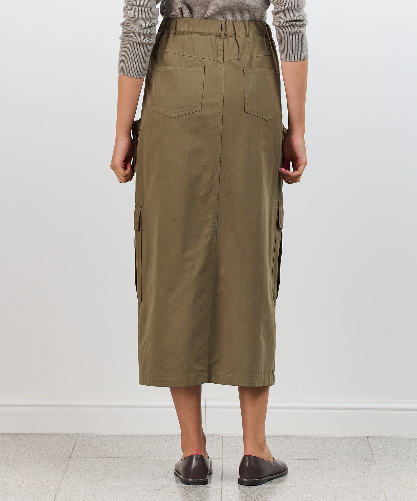 KHAKI CARGO SKIRT