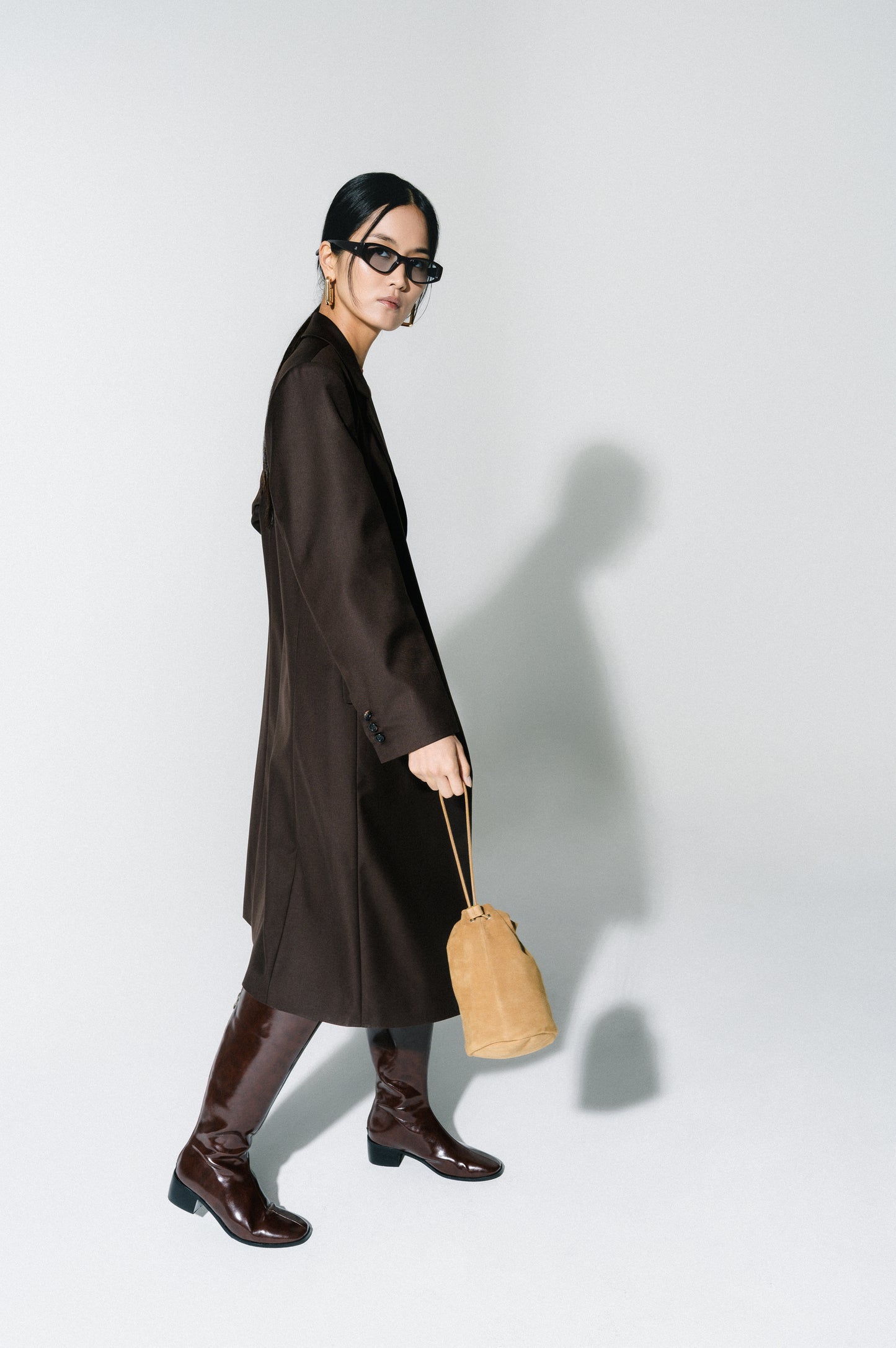 SUEDE TOP-HANDLE BAG اكسسوارات نسائيه