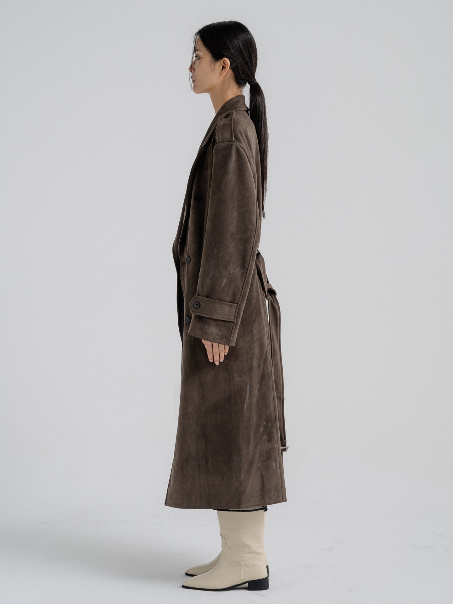SUEDE TRENCH COAT