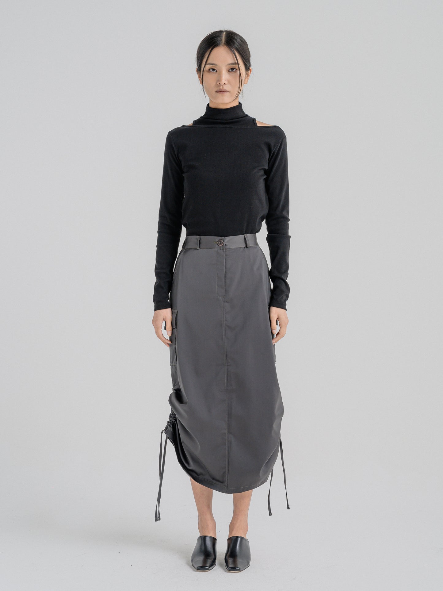 METALLIC CARGO SKIRT