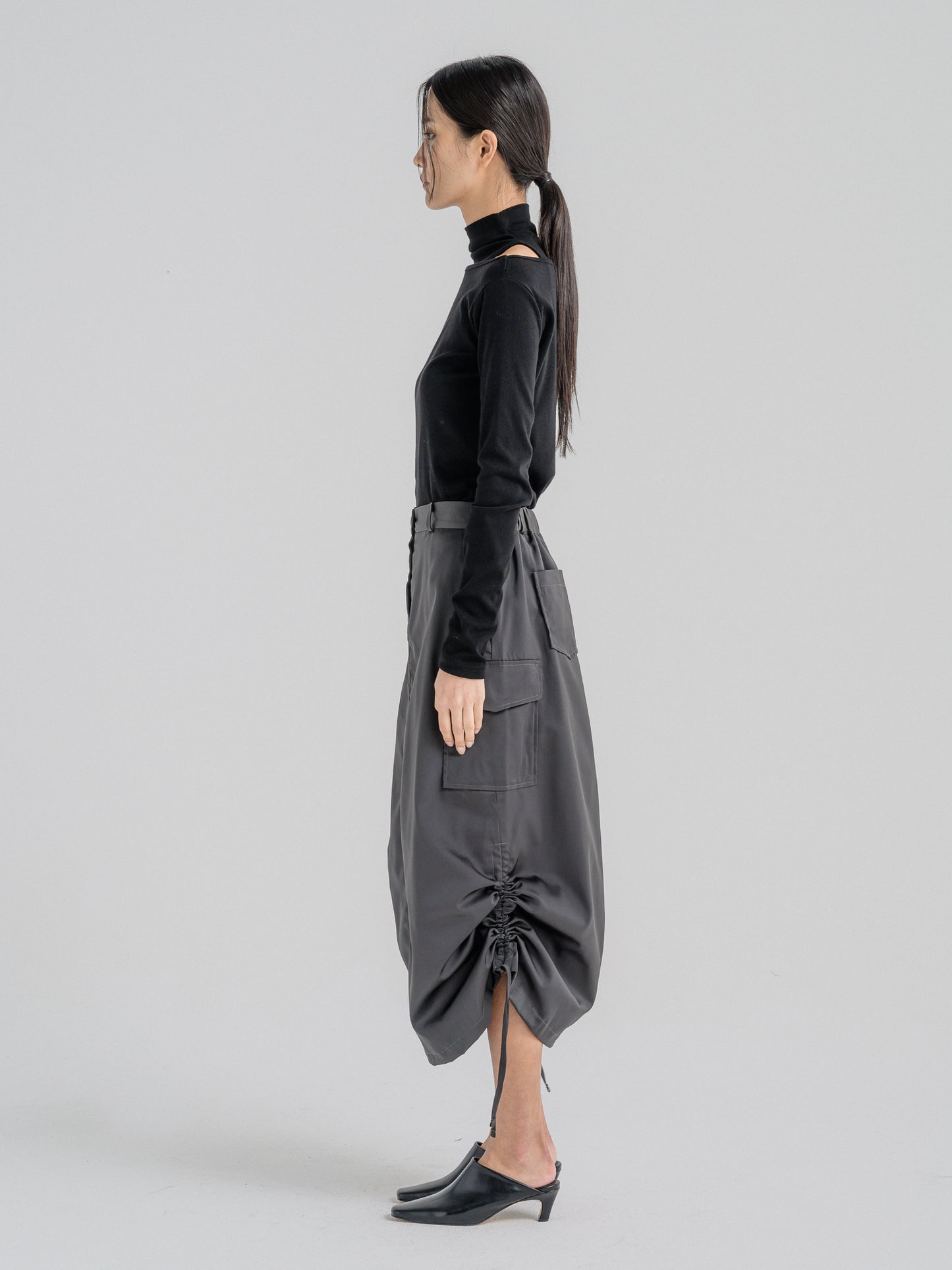 METALLIC CARGO SKIRT