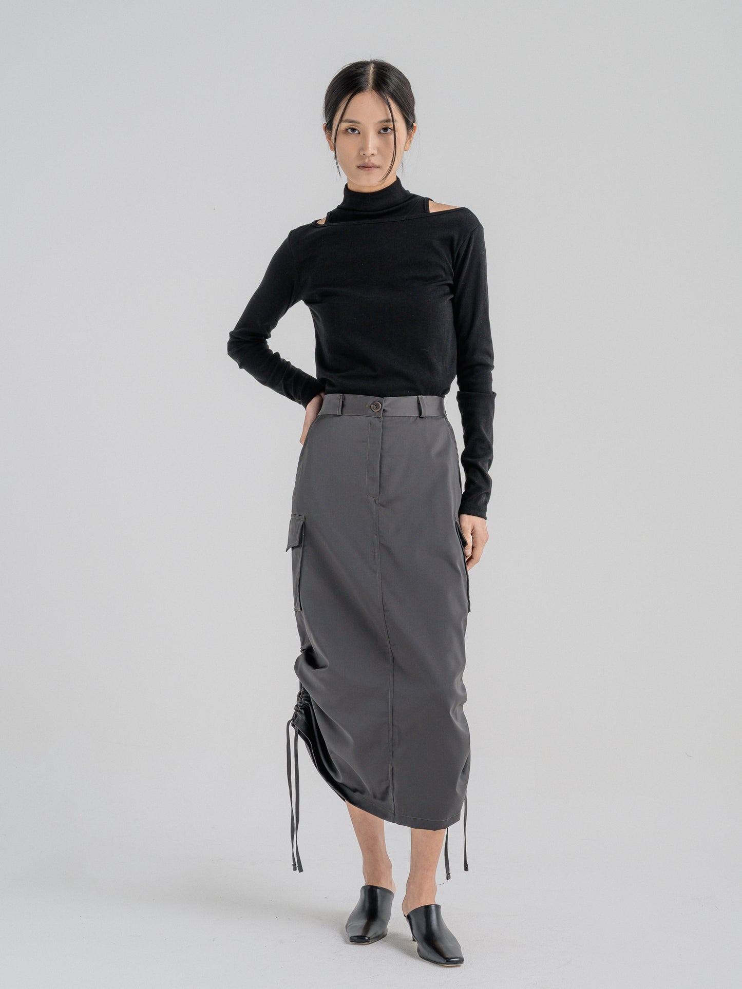 METALLIC CARGO SKIRT