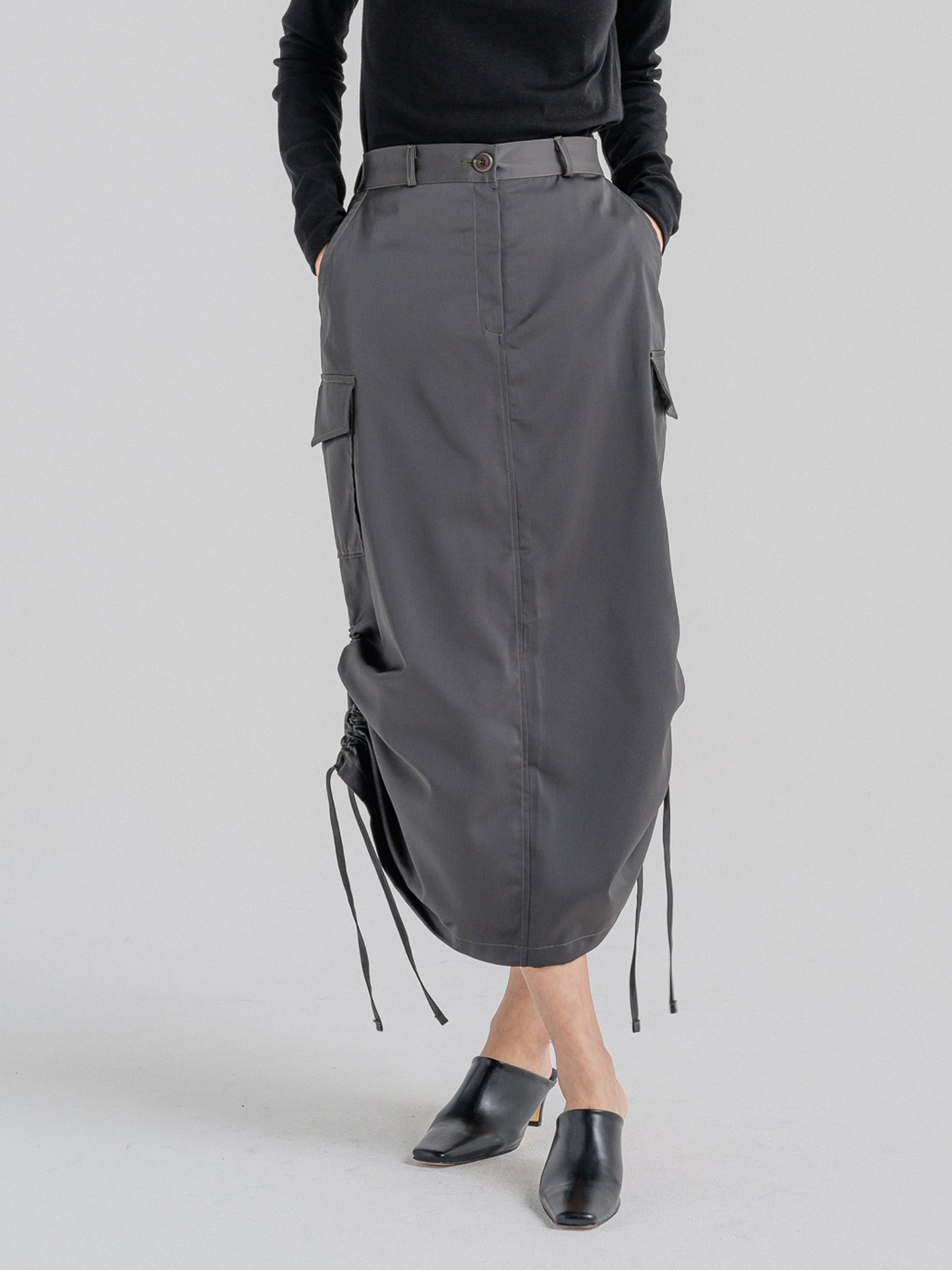 METALLIC CARGO SKIRT