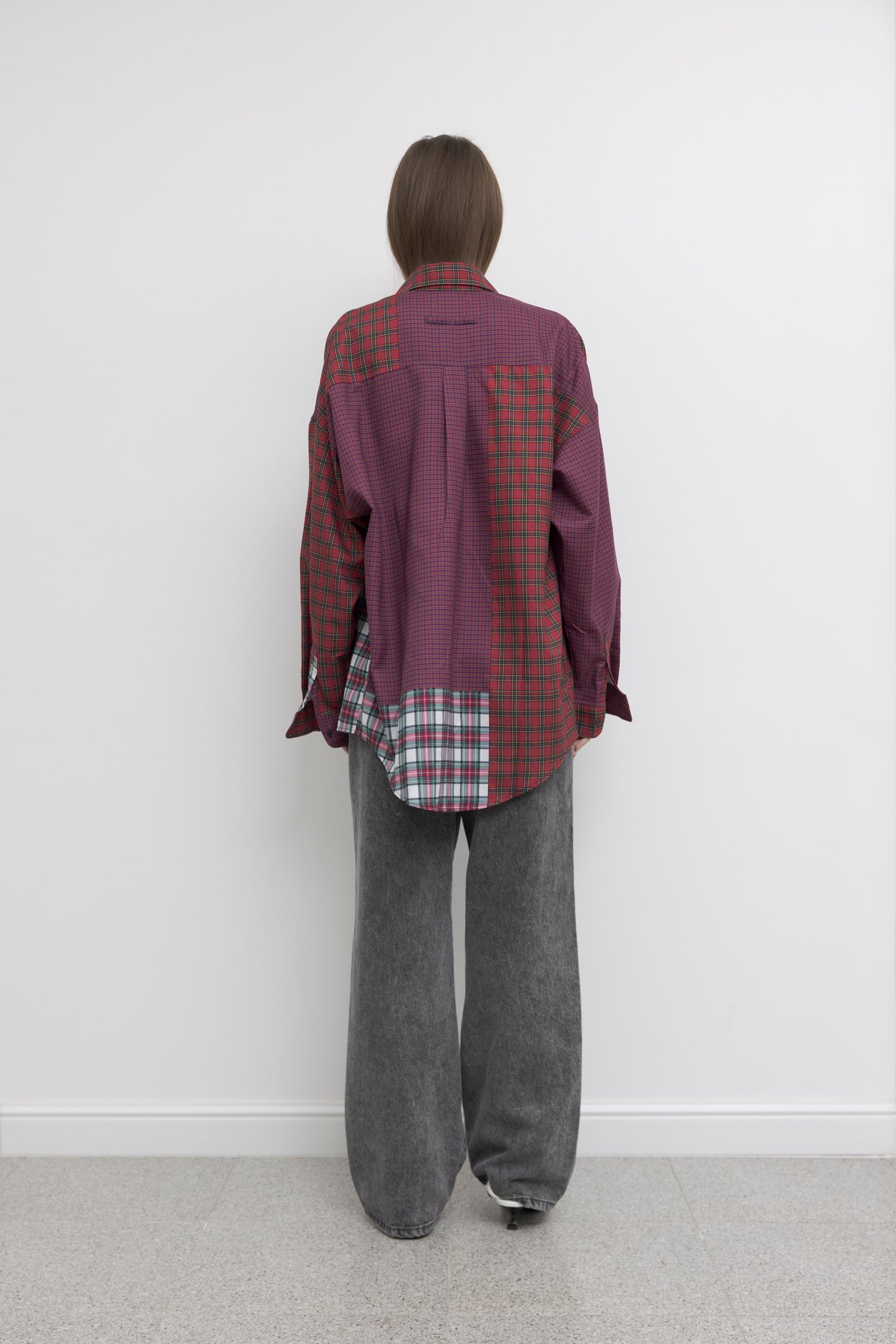 PATCHWORK PLAID OVERSIZED SHIRT