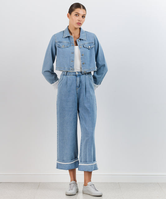 LIANNA SET LIGHT DENIM CROPPED