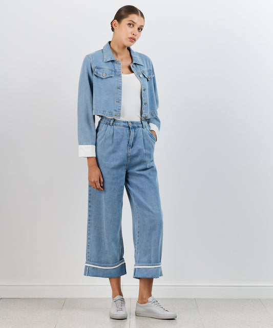 LIANNA SET LIGHT DENIM CROPPED