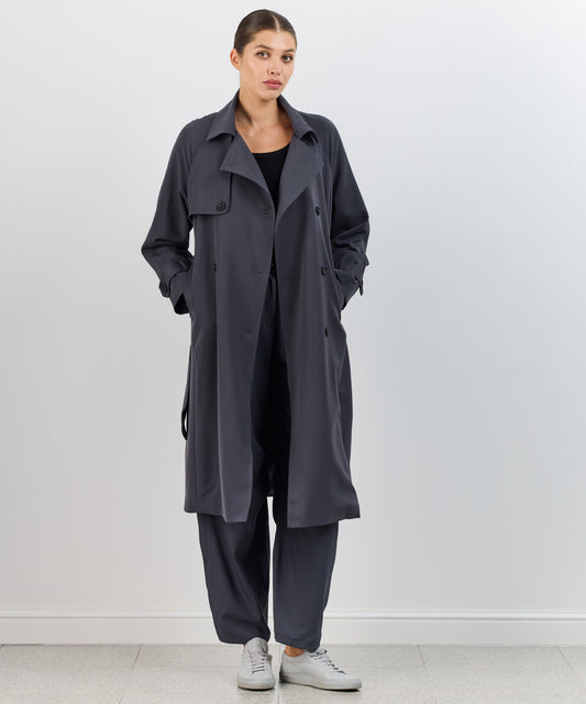 CHARCOAL TRENCH COAT