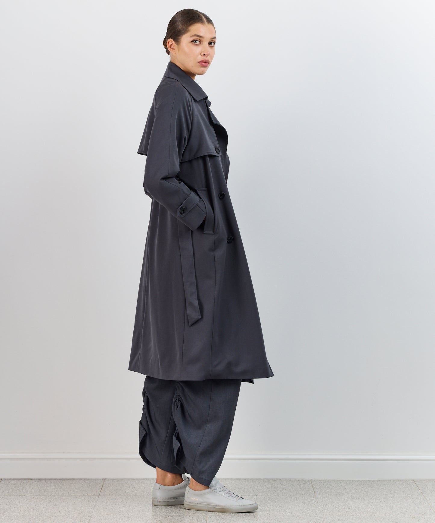 CHARCOAL TRENCH COAT