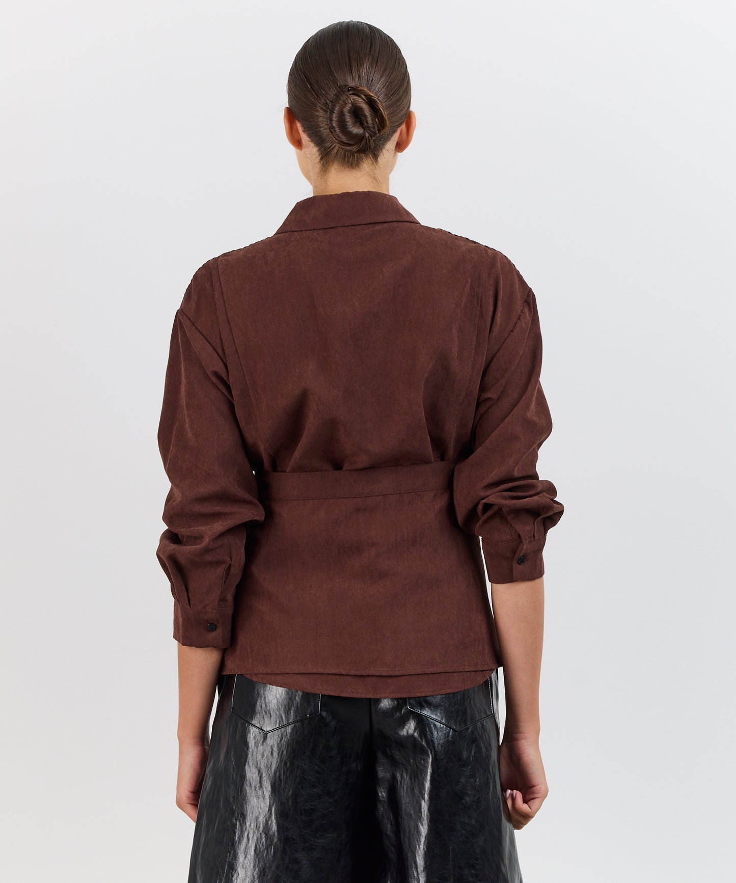 RUST SHIRT IN SUEDE