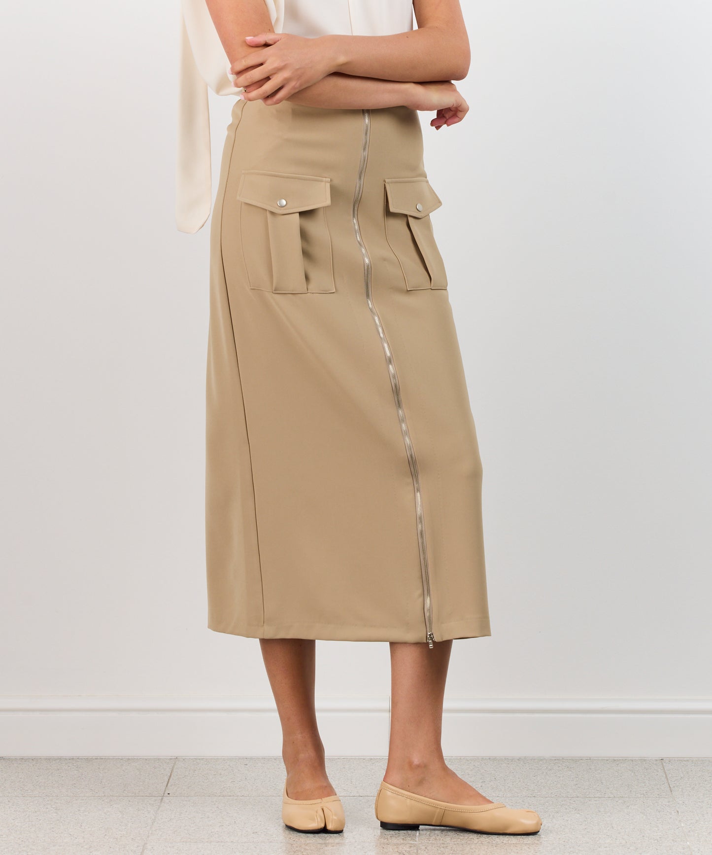 BEIGE CARGO SKIRT