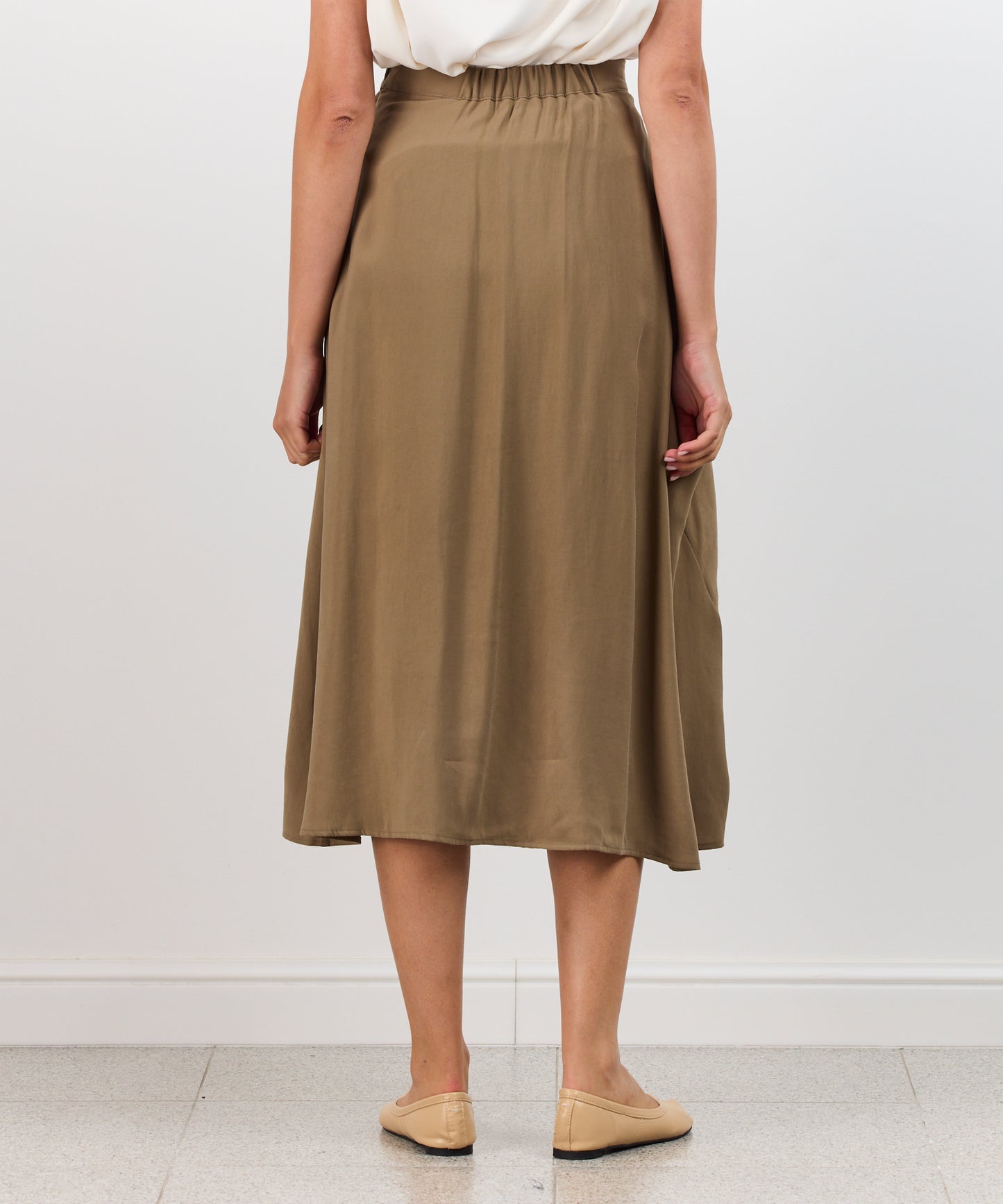 RUCHED BROWN SKIRT