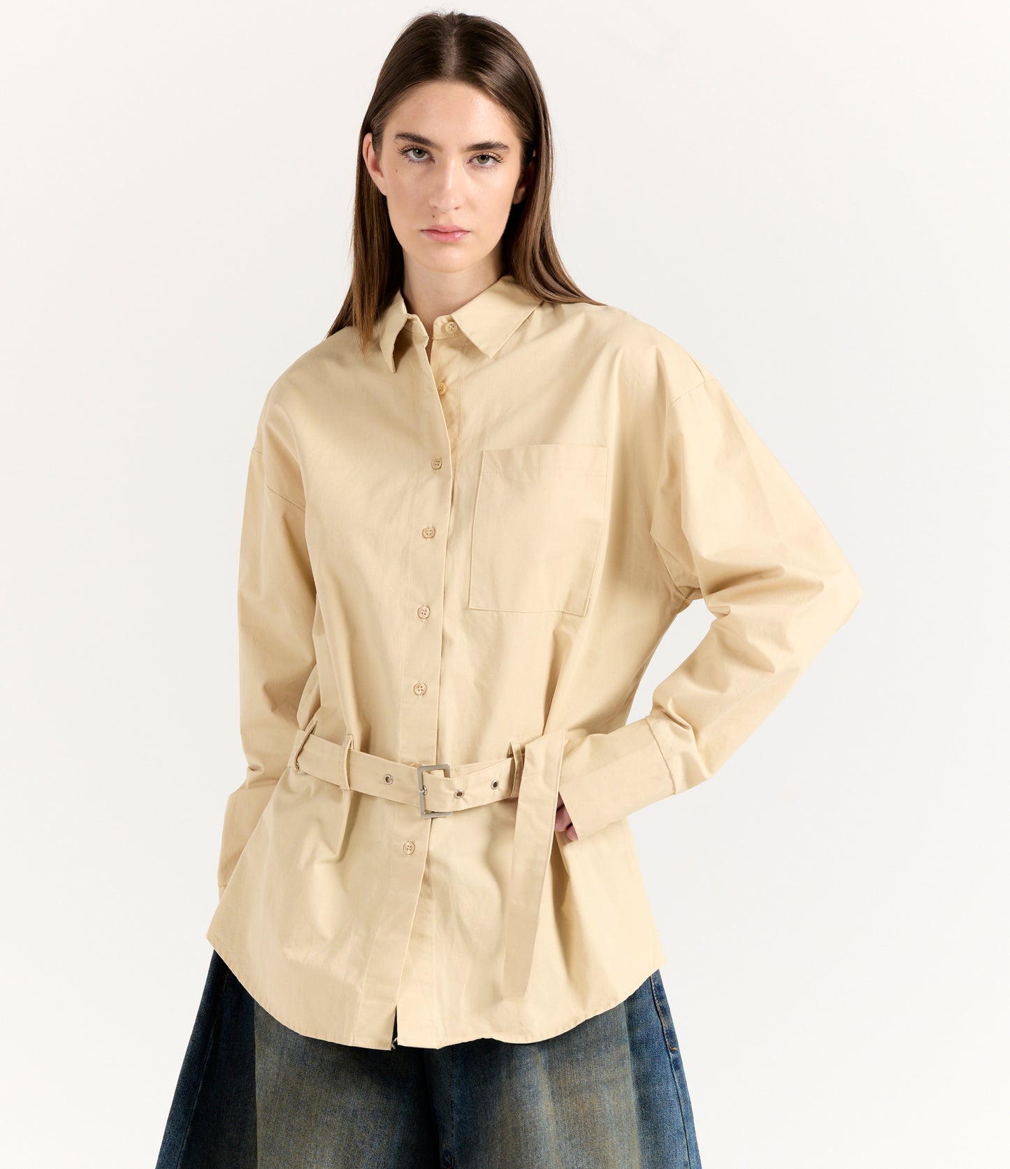 PALE BELTED SHIRT