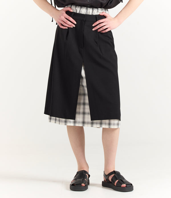 CHECKERED LAYER SKIRT