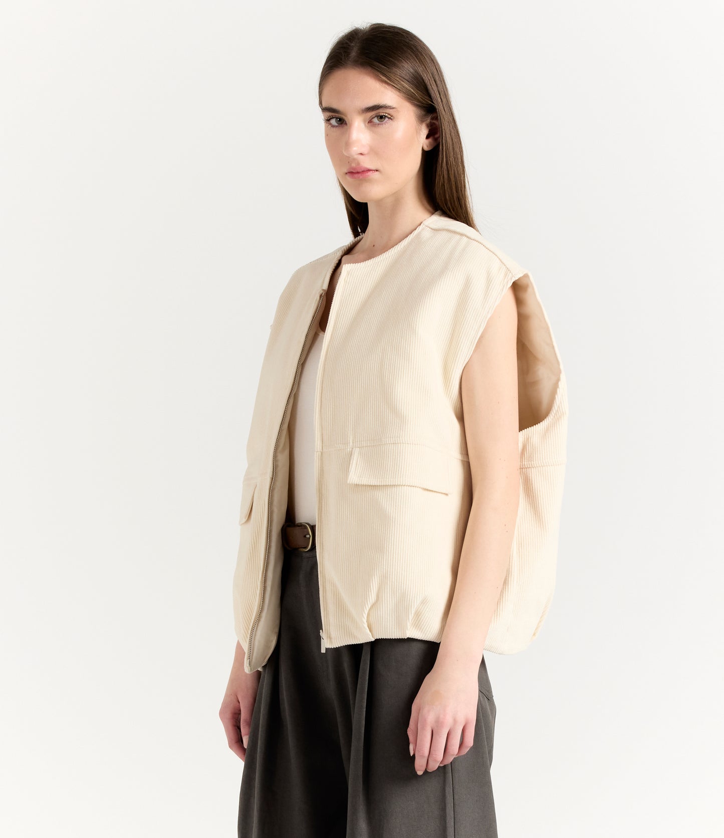 IVORY CURDROY VEST