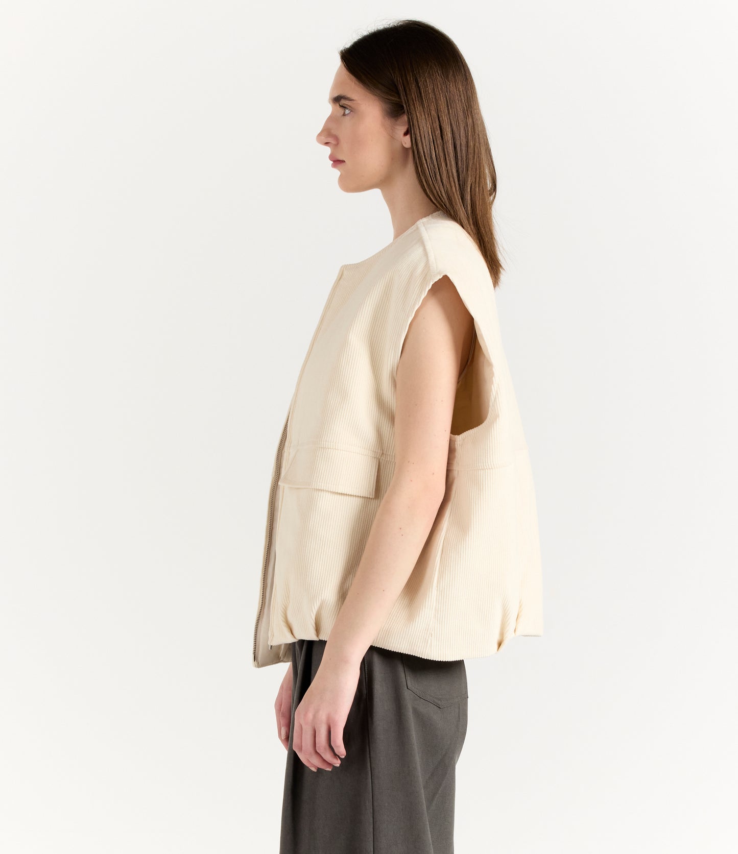 IVORY CURDROY VEST