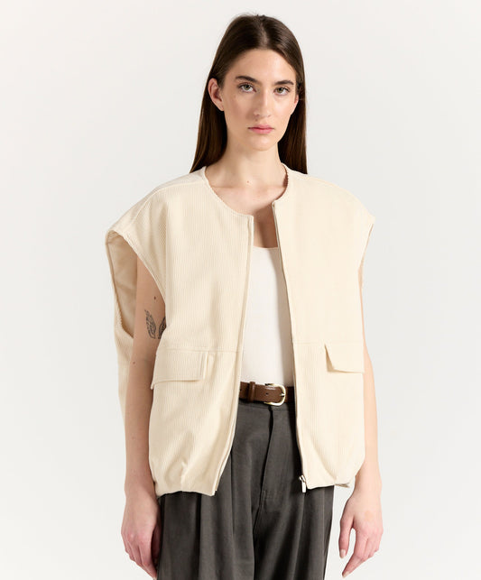 IVORY CURDROY VEST