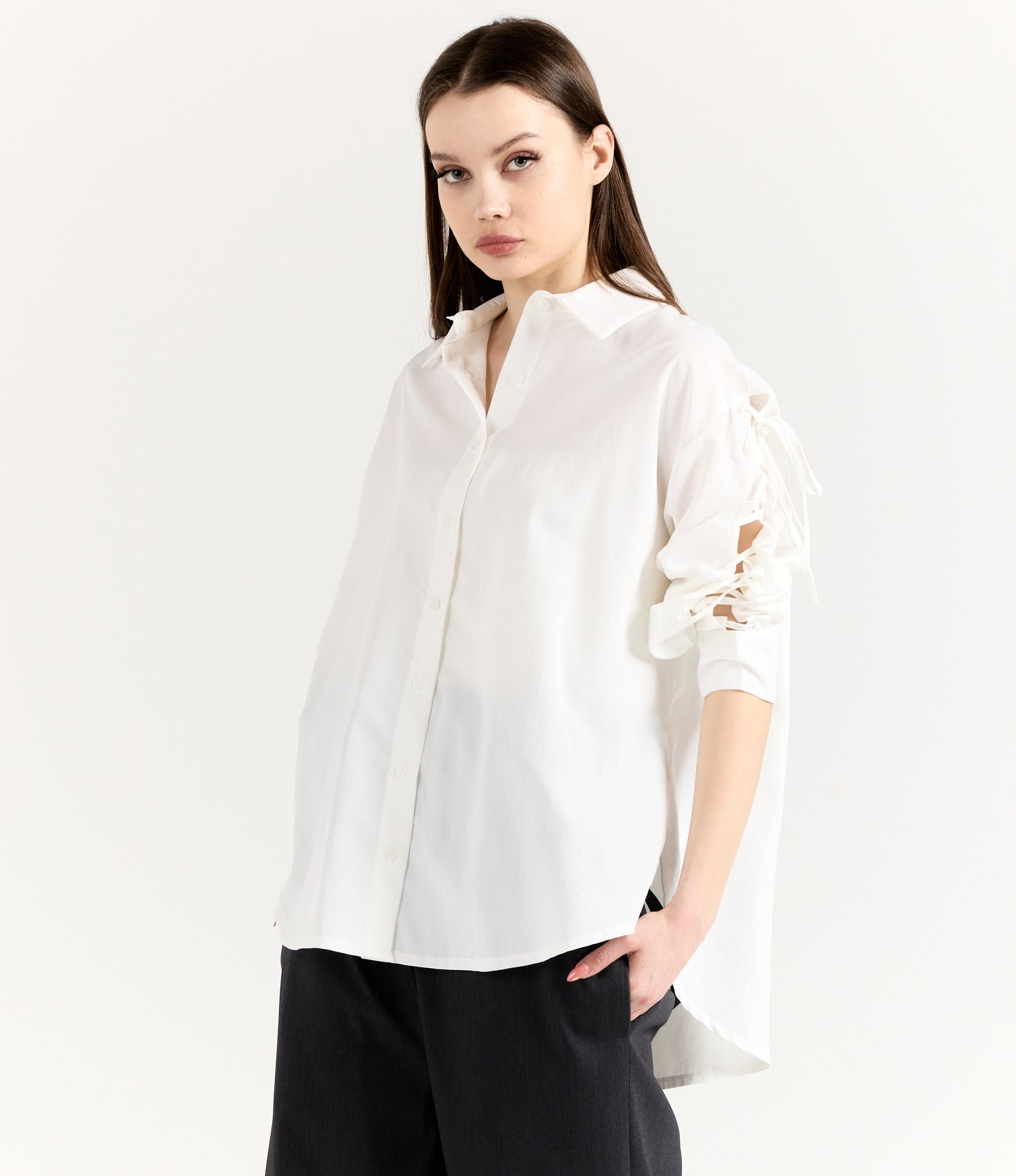 CINCHED SLEEVES SHIRT