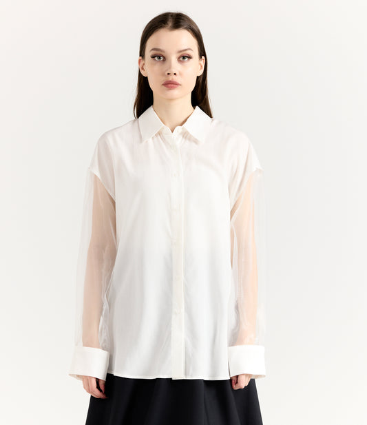 SHEER SLEEVES SHIRT