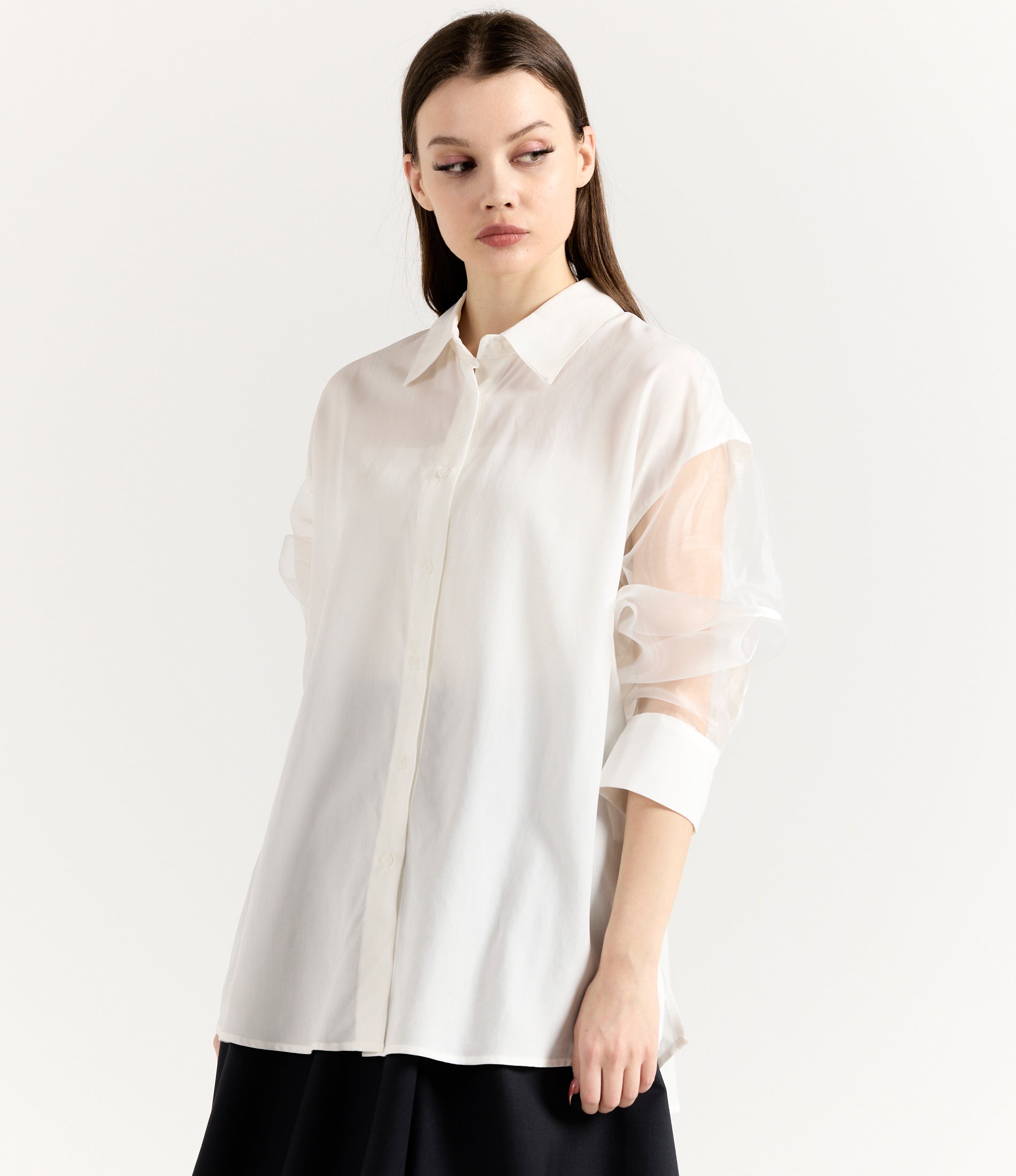 SHEER SLEEVES SHIRT
