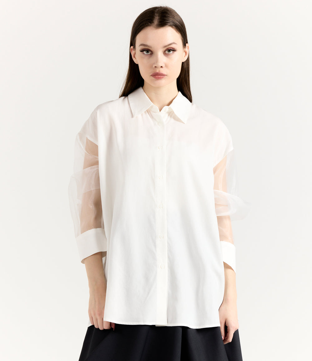 SHEER SLEEVES SHIRT