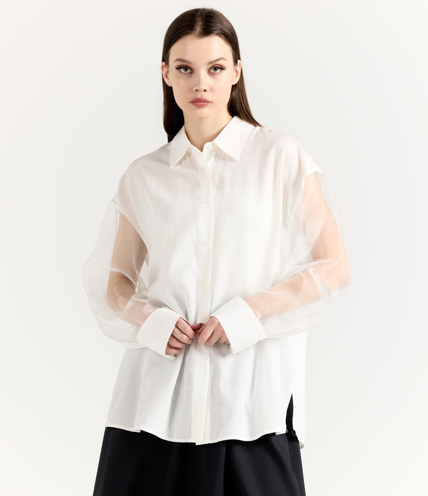 SHEER SLEEVES SHIRT