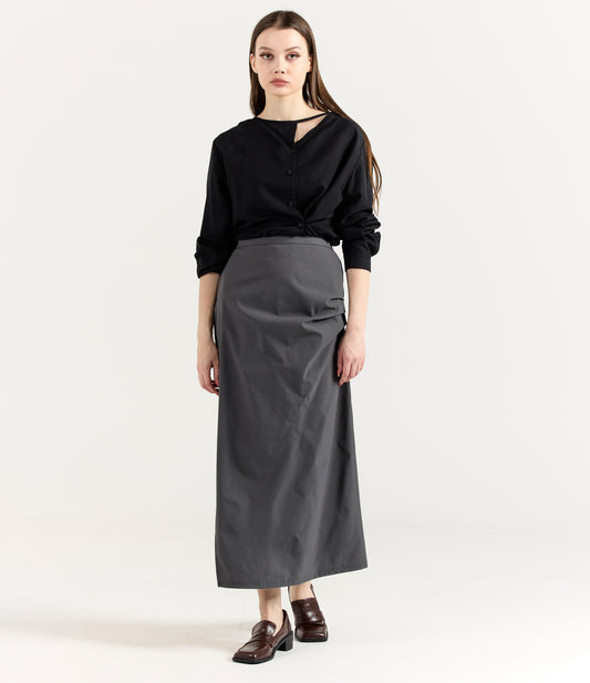 CHARCOAL MIDI SKIRT