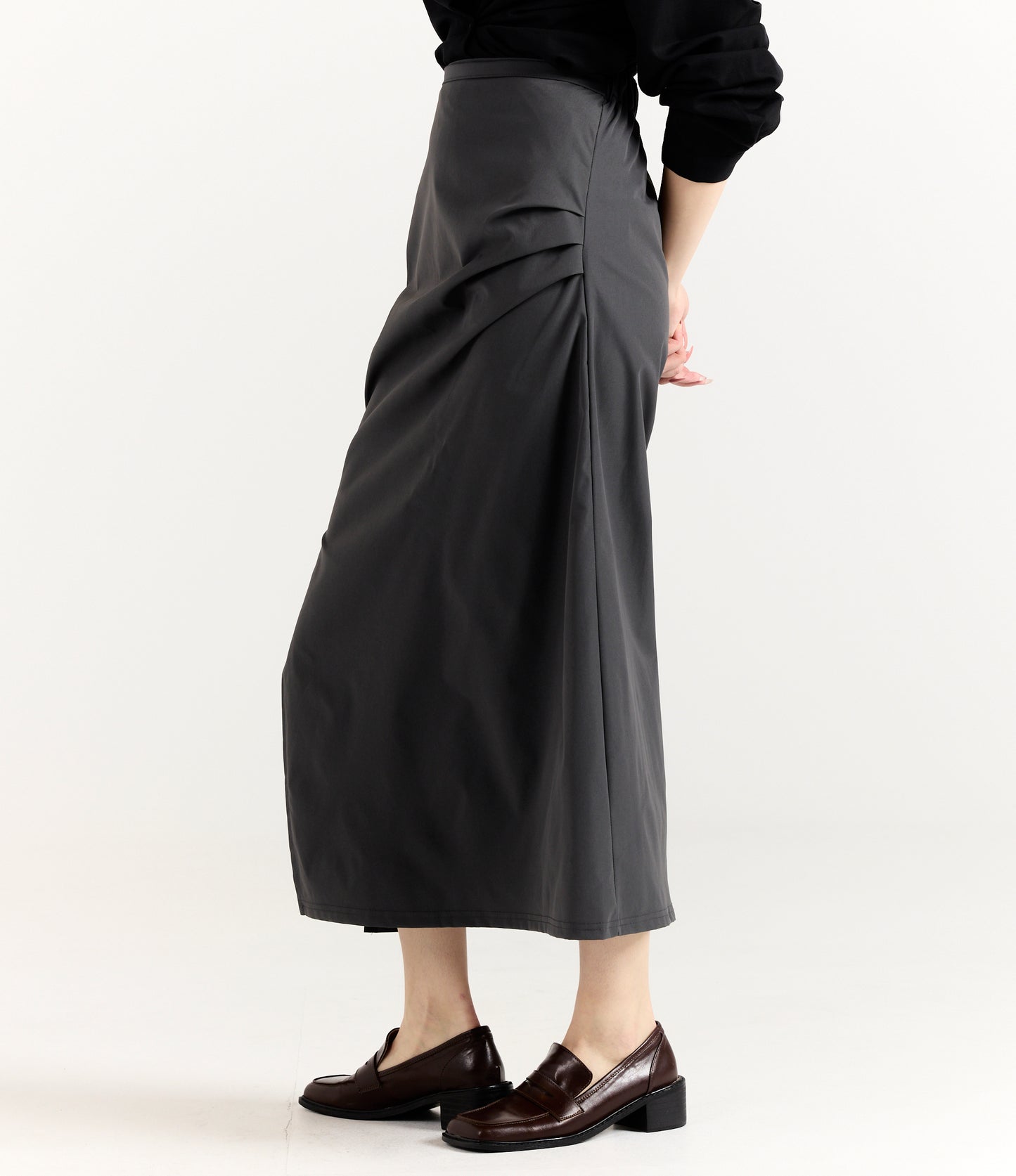 CHARCOAL MIDI SKIRT