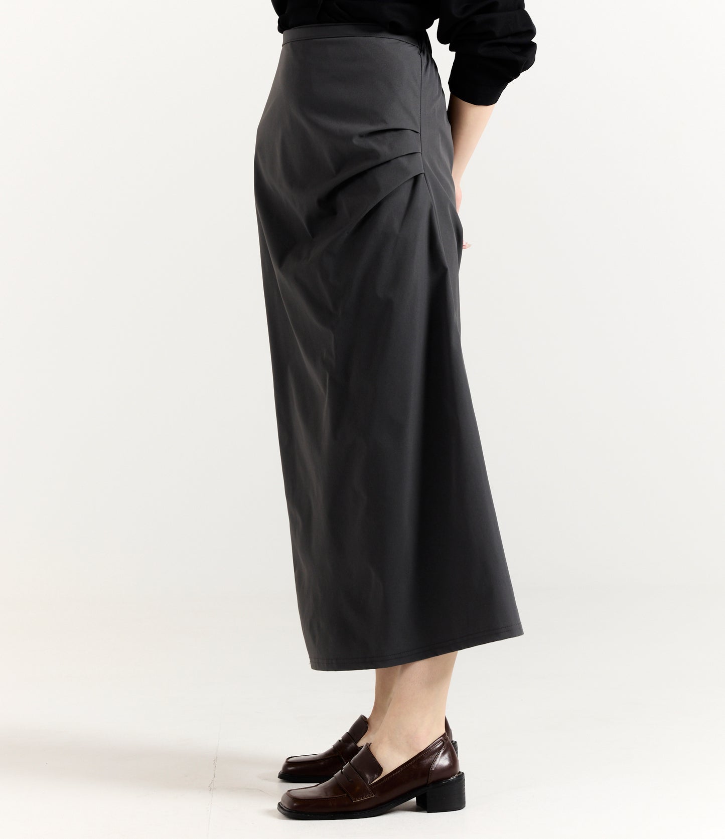 CHARCOAL MIDI SKIRT