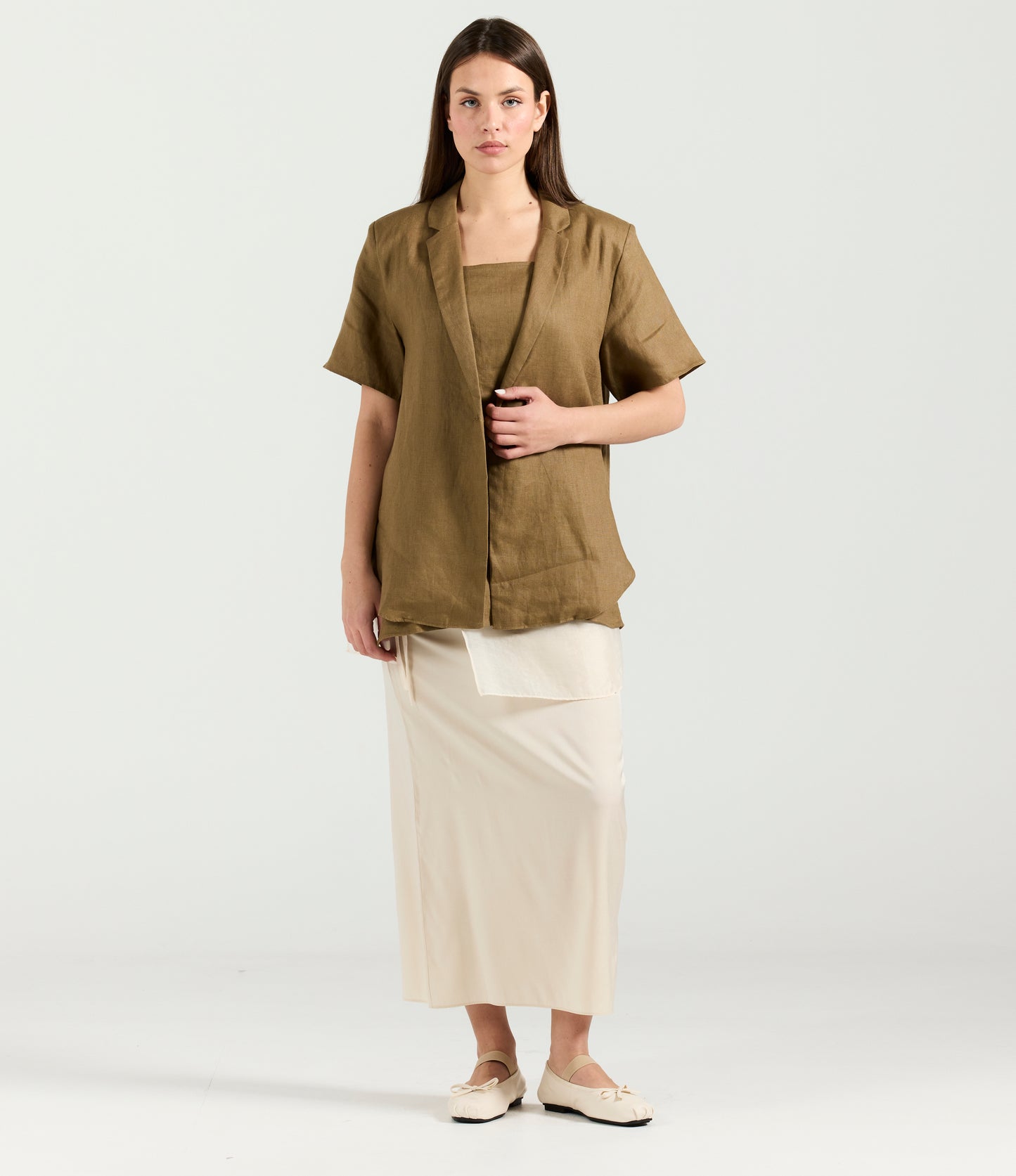 LINEN CAMI BLAZER SET