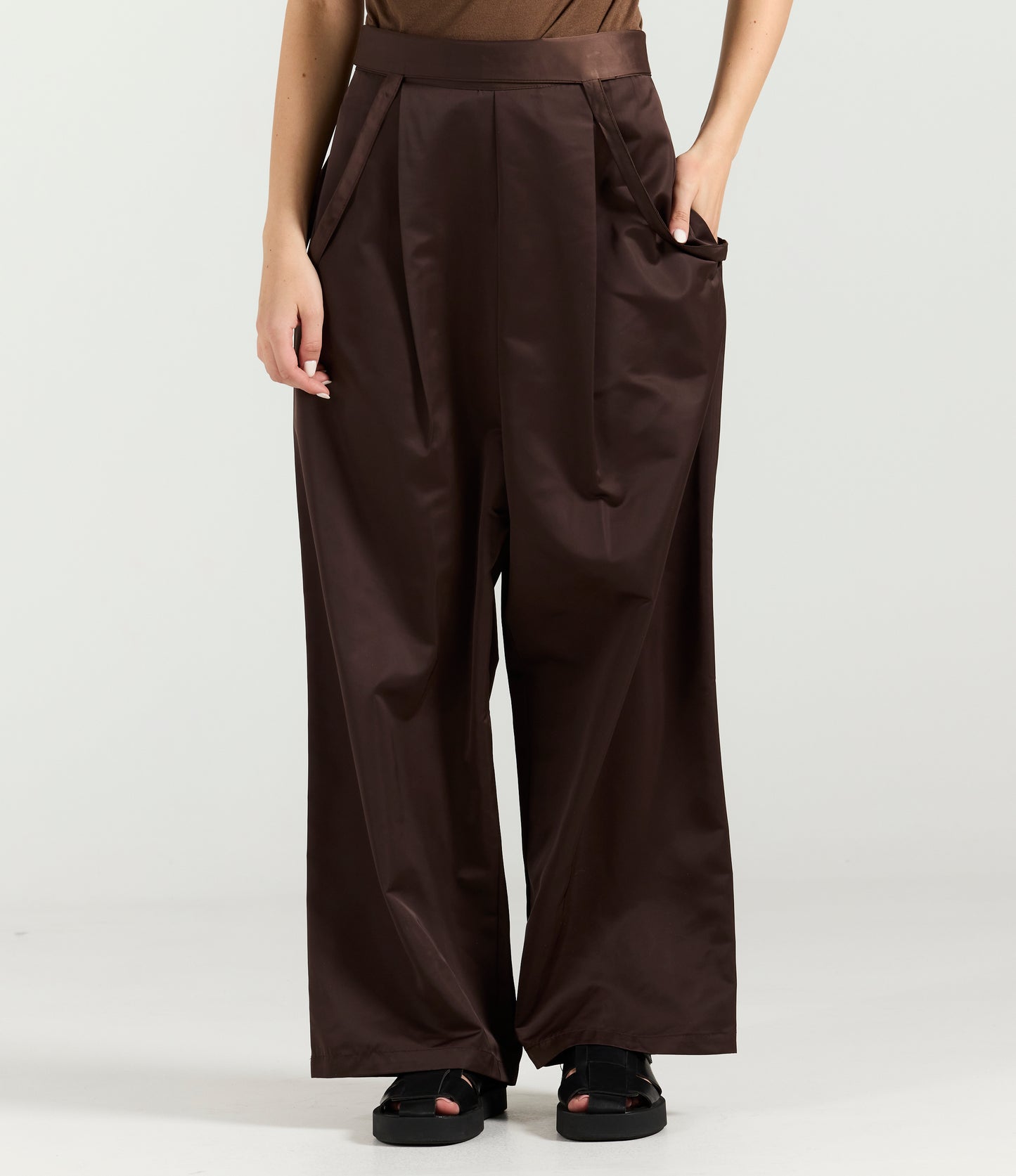 SILK BROWN PANTS