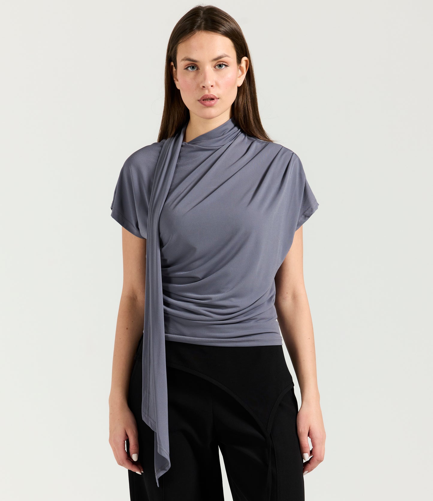 DRAPED SCARF TOP