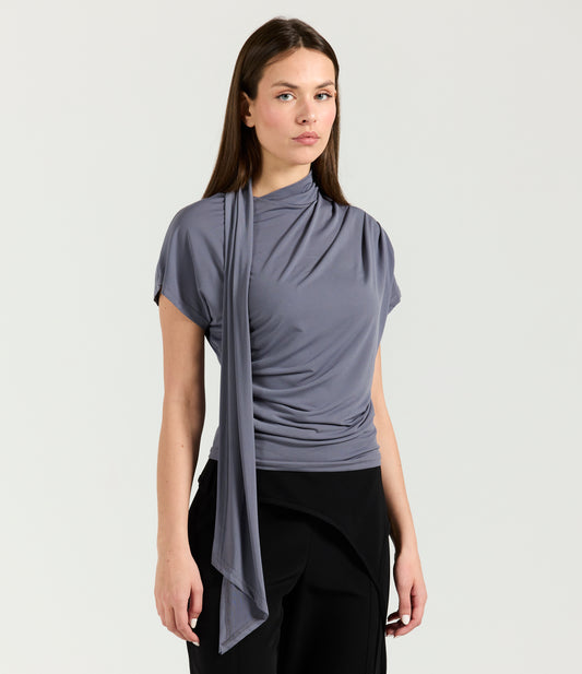 DRAPED SCARF TOP