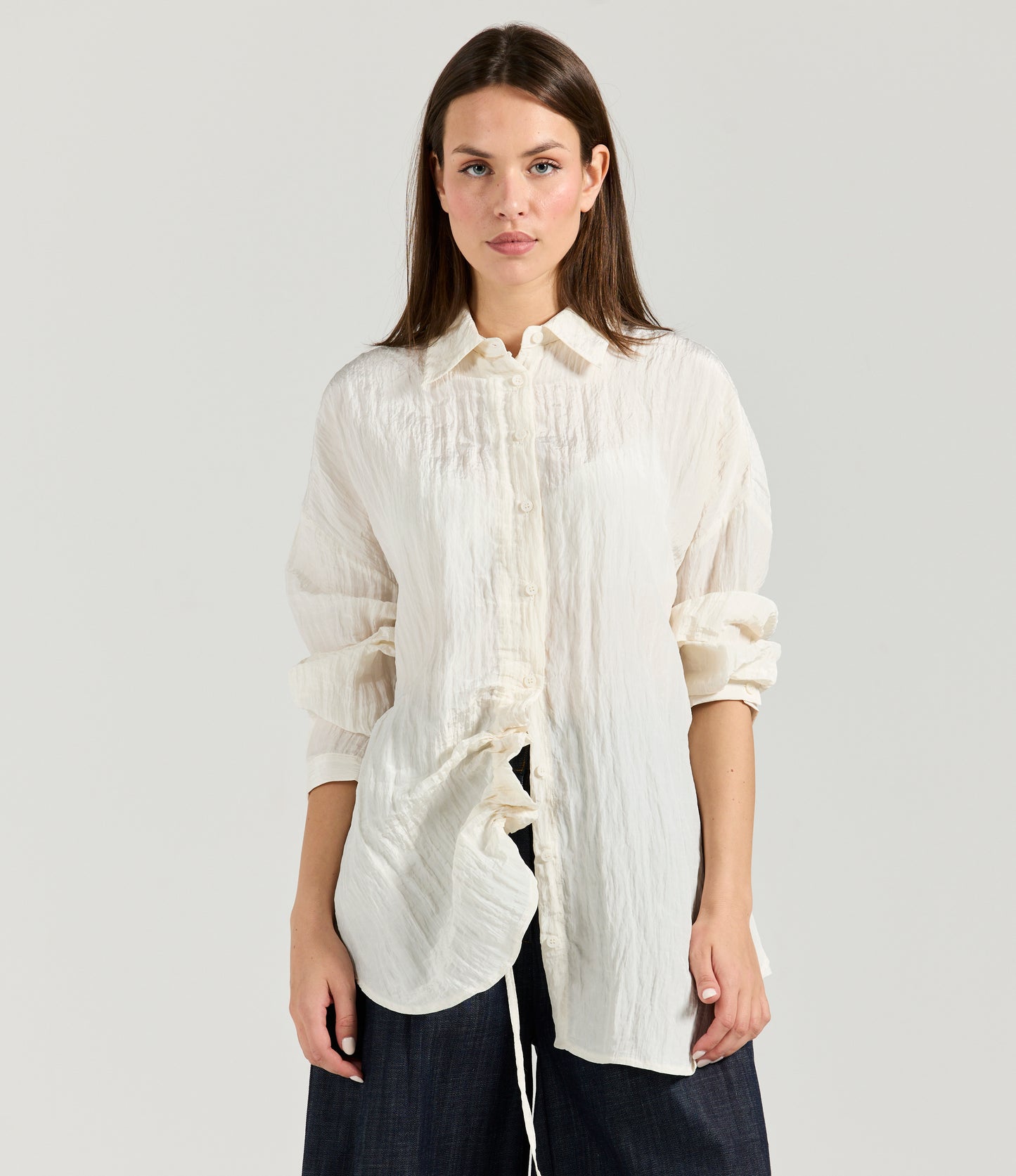 CINCHED-FRONT SHIRT