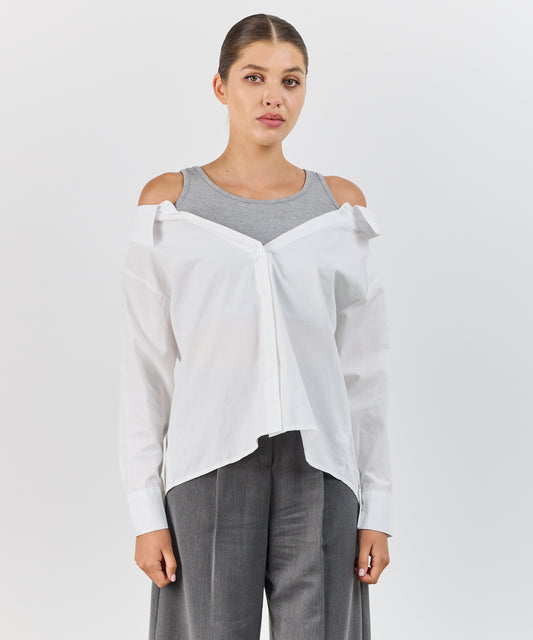 DRAPED LAYERED SHIRT