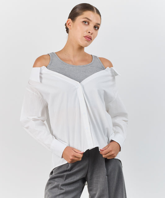 DRAPED LAYERED SHIRT