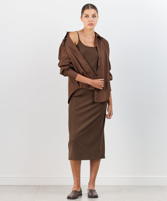 BROWN DRESS AND SHIRT SET