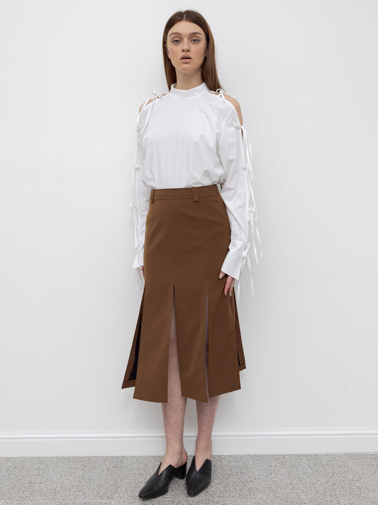 COPPER SLITS SKIRT