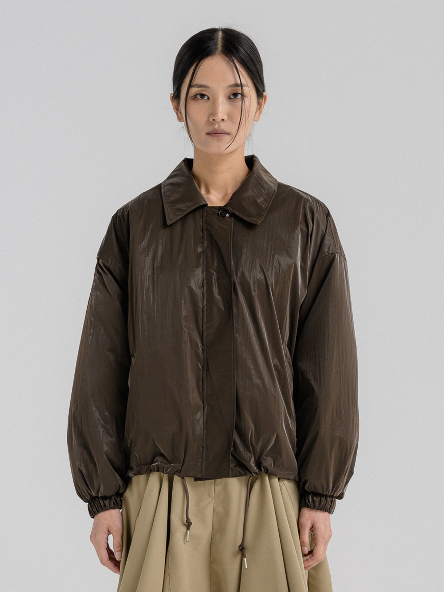 BROWN METALLIC PUFFER