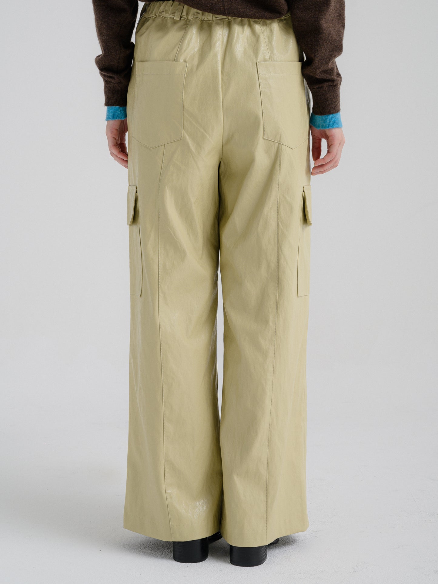 LEATHER CARGO PANTS