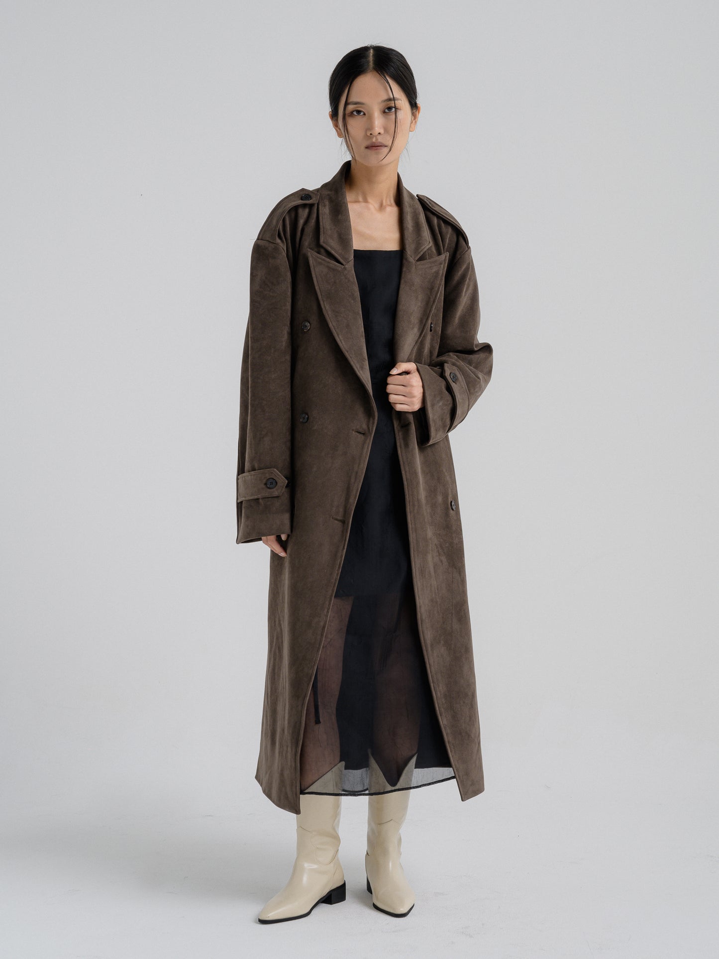 SUEDE TRENCH COAT