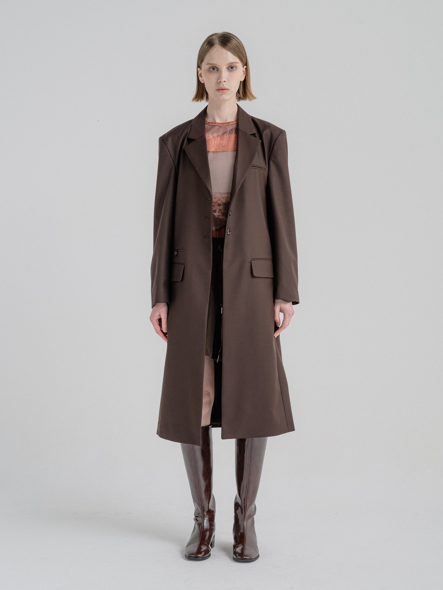 AUDRY BROWN LONG BLAZER