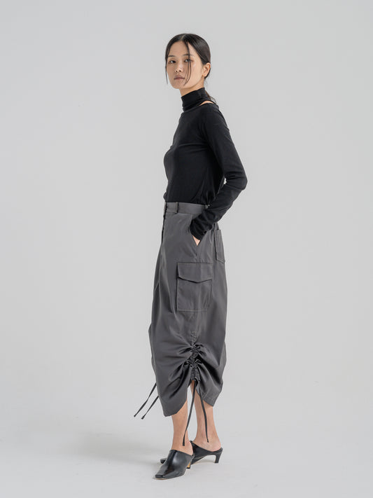 METALLIC CARGO SKIRT