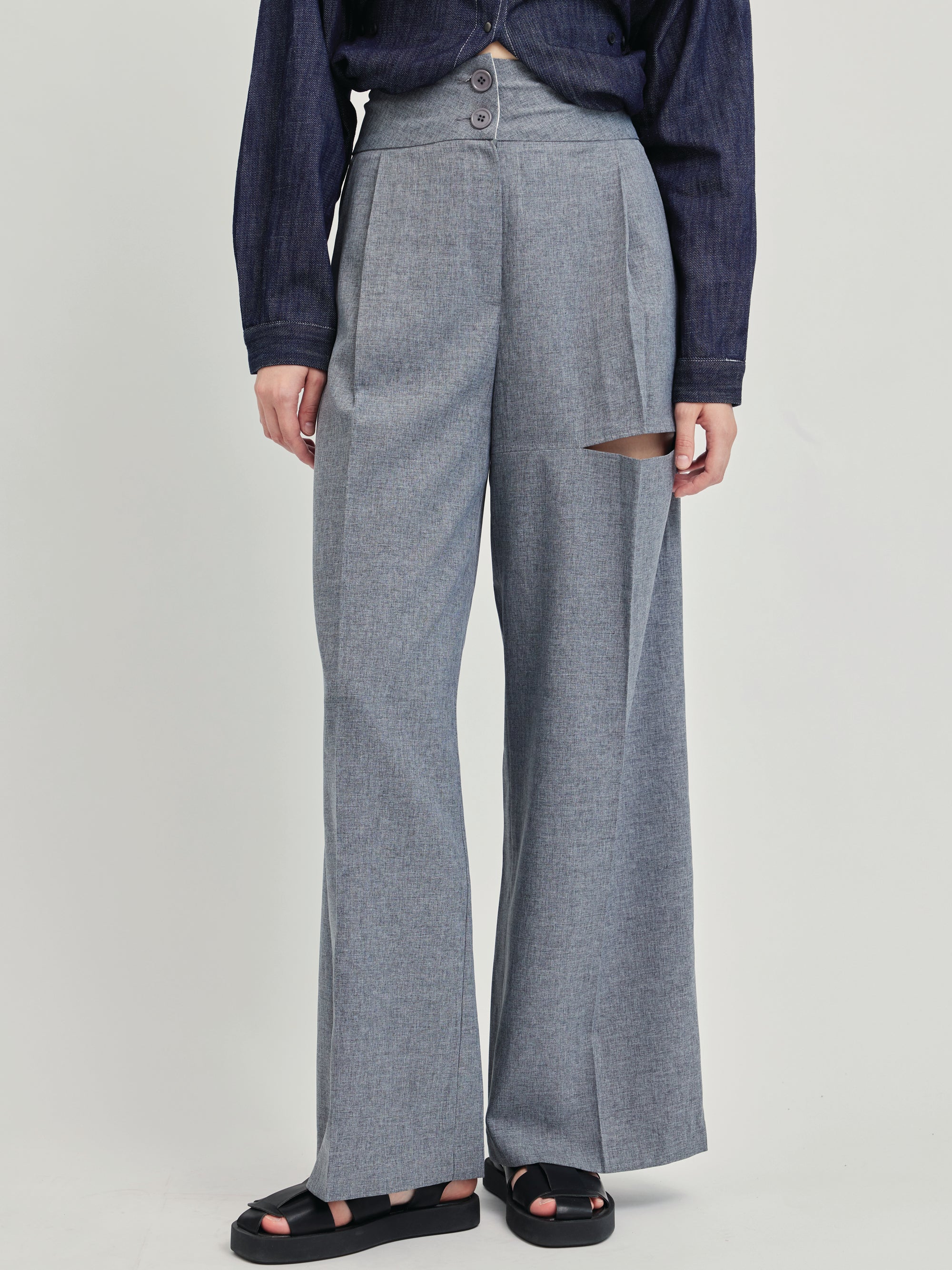 CUTOUT SUIT PANTS