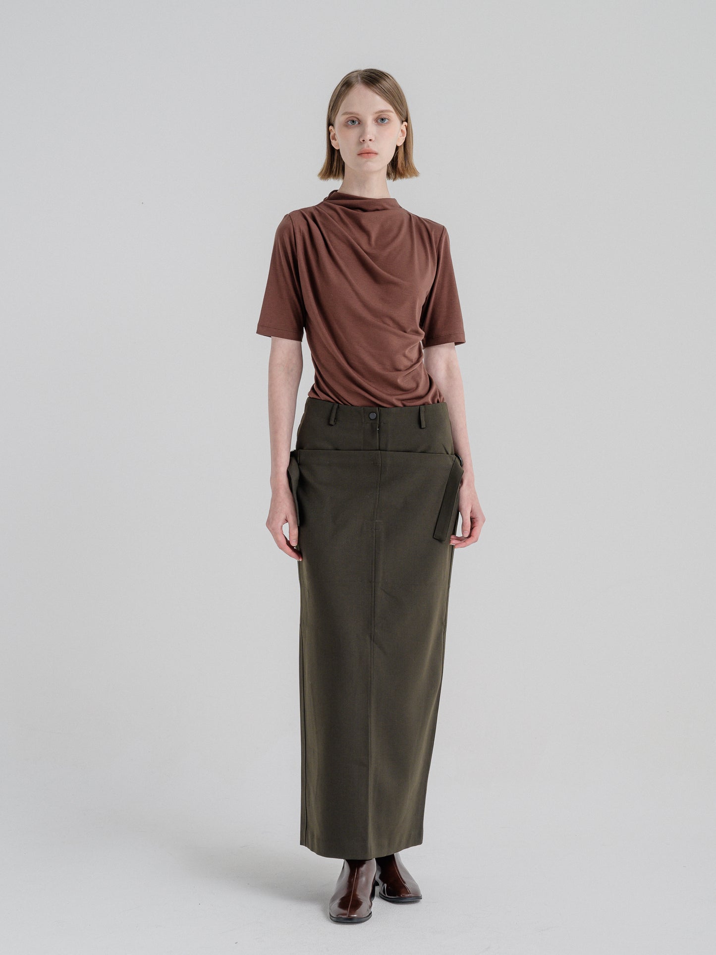 RUST DRAPED TOP