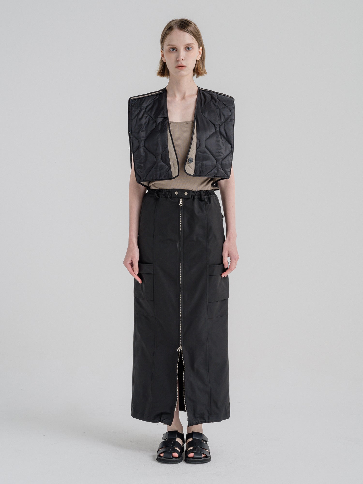 CROPPED QUILTED VEST