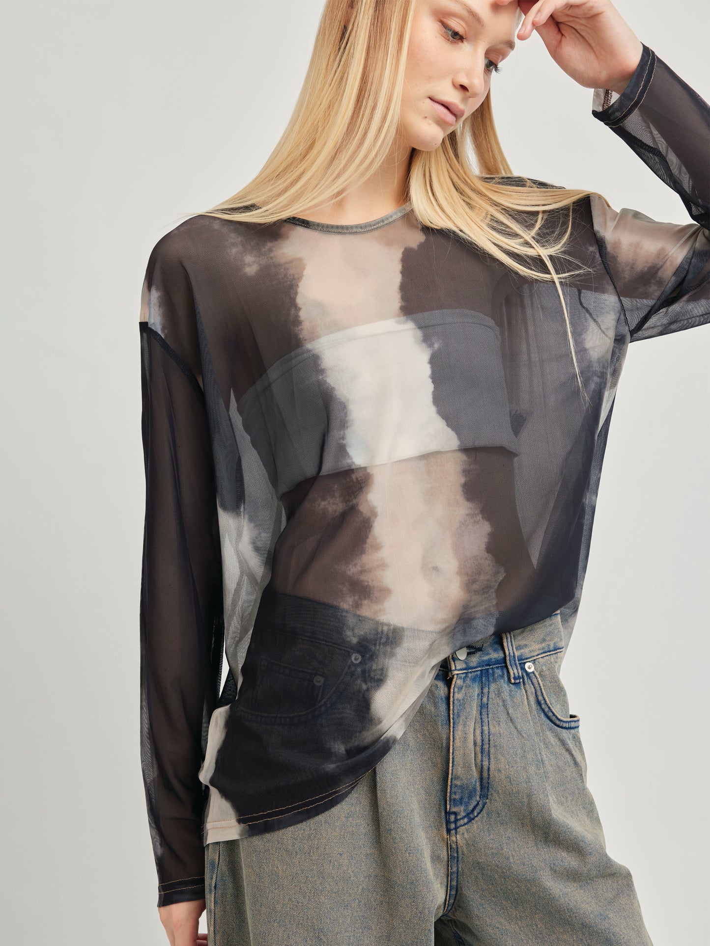 TIE DYE MESH TOP