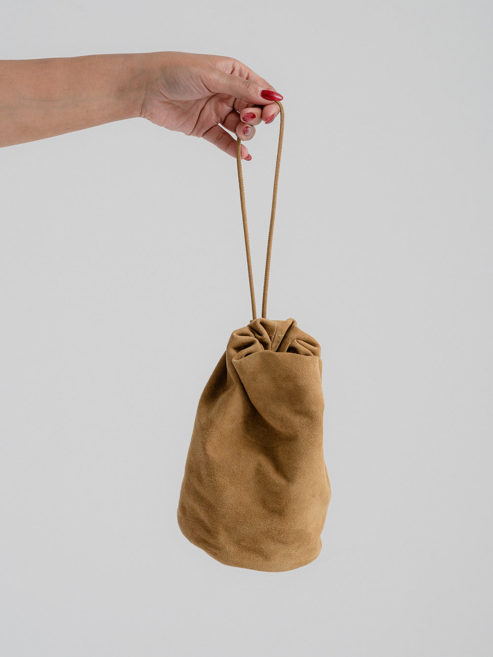 SUEDE TOP-HANDLE BAG