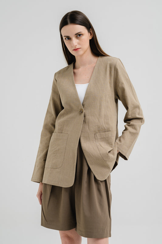 SAND LINEN BLAZER