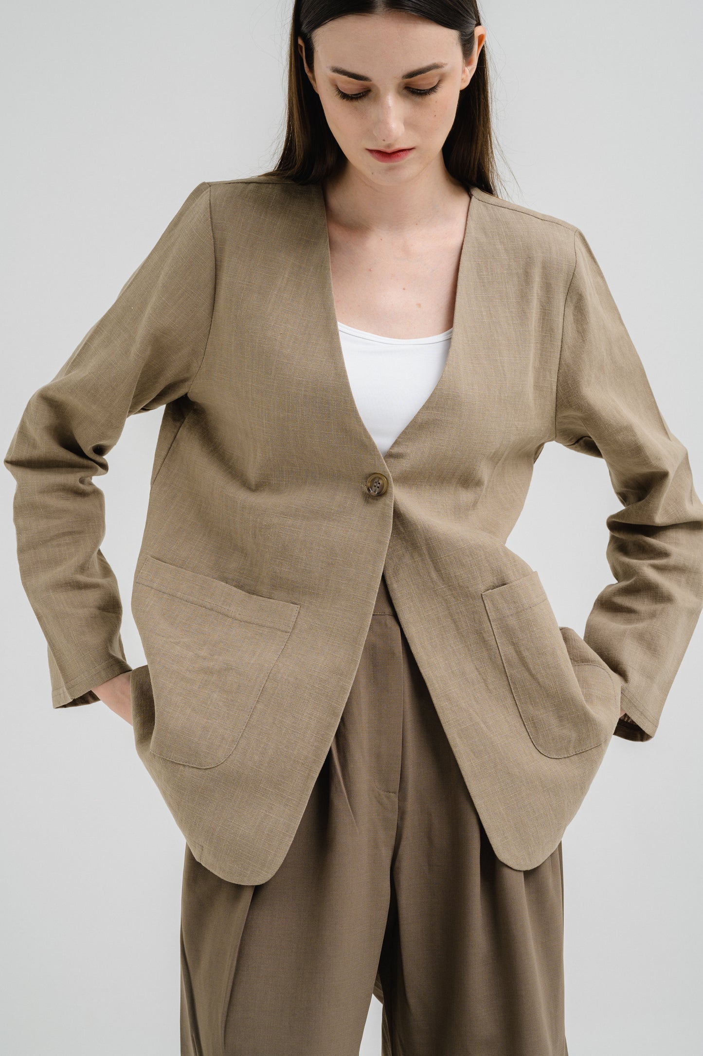 SAND LINEN BLAZER